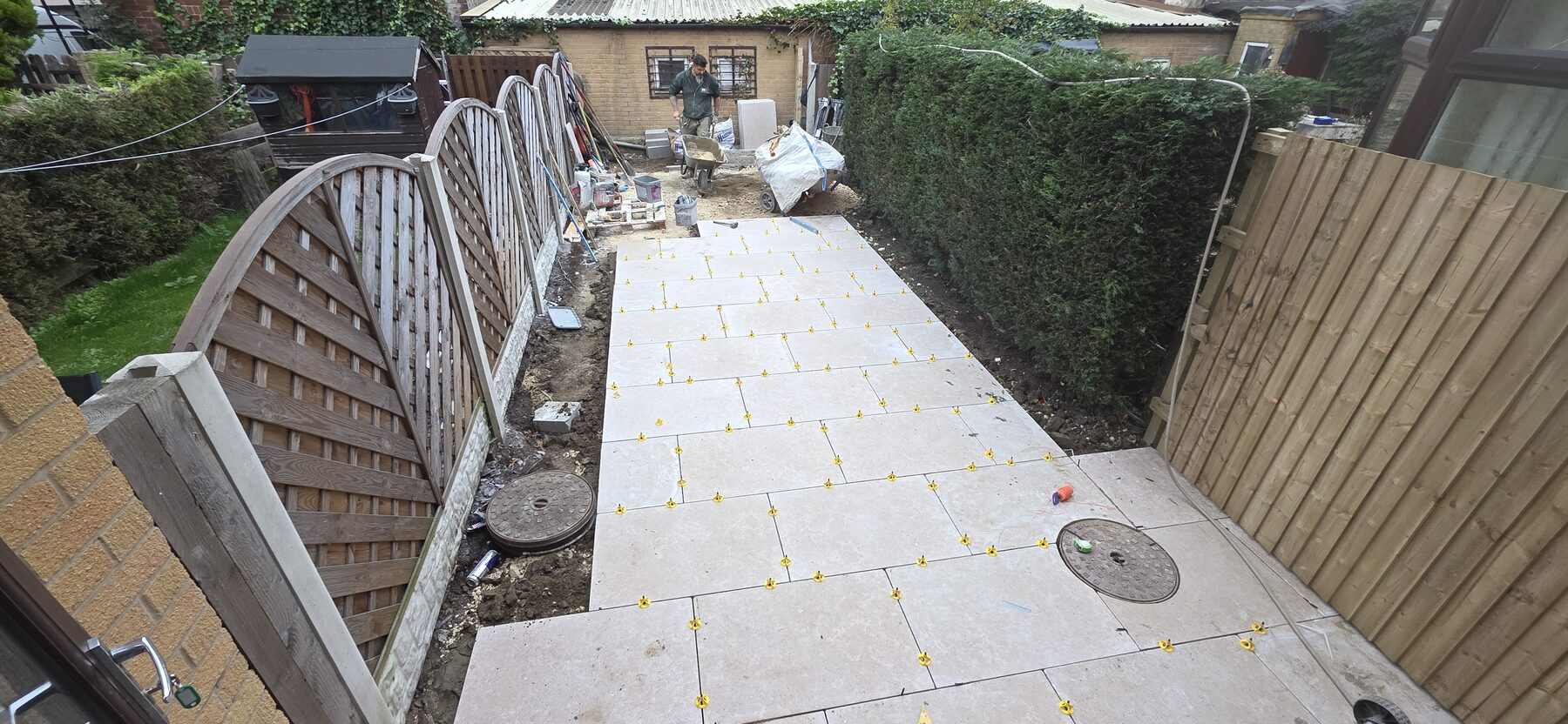 Sahara Pearl garden transformation in progress, view 3