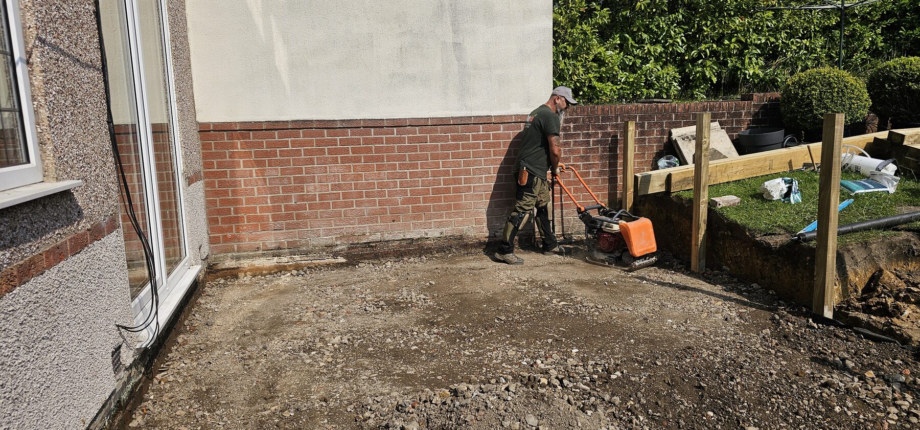 Silver Stone garden transformation in progress, view 2