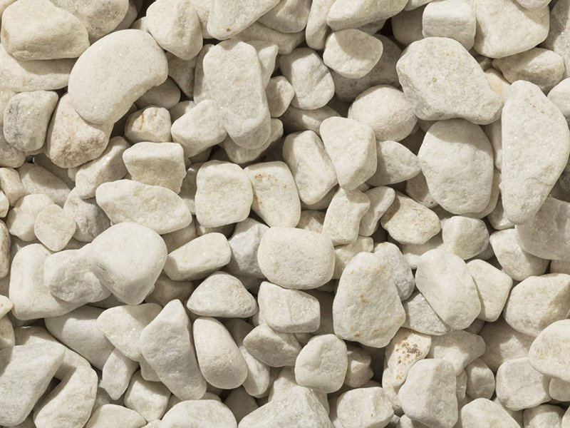White Pebbles shown dry